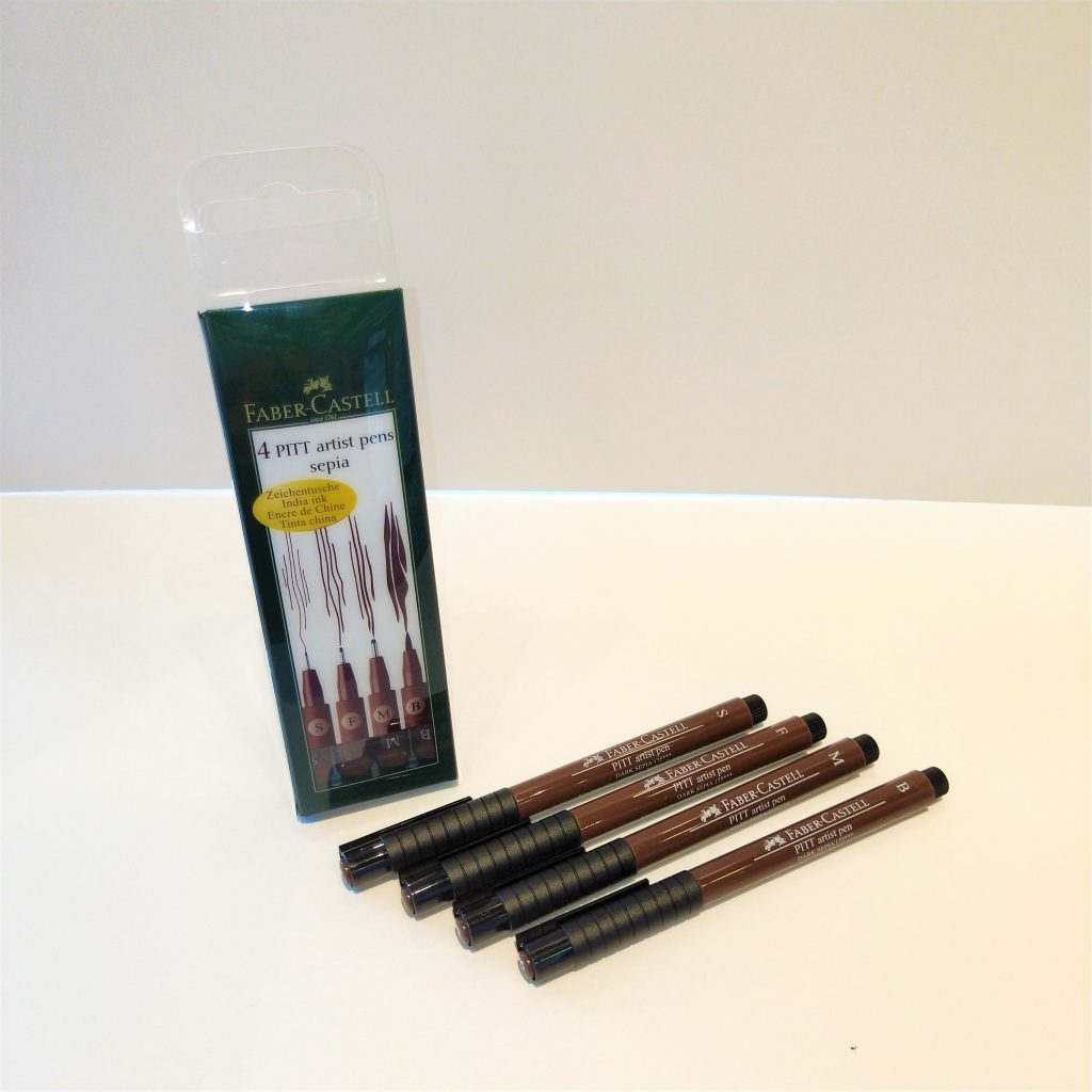 167101 Faber Castell 4 PITT Artist Pens Sepia Online Book